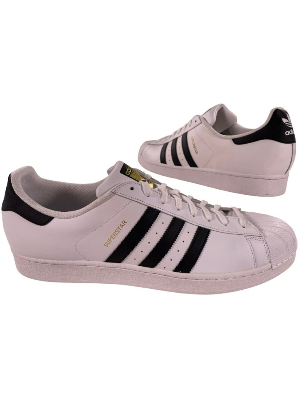 Adidas Superstar Originals Sneakers White/Black Shoes C77124 Men's Size 19 NEW